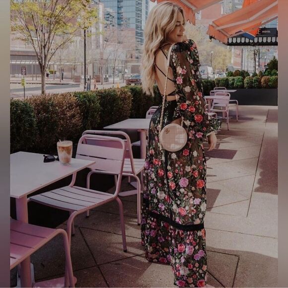 Free People For Love & Lemons Luna Sheer
Floral Maxi Dress /size  XS - Picture 9 of 14